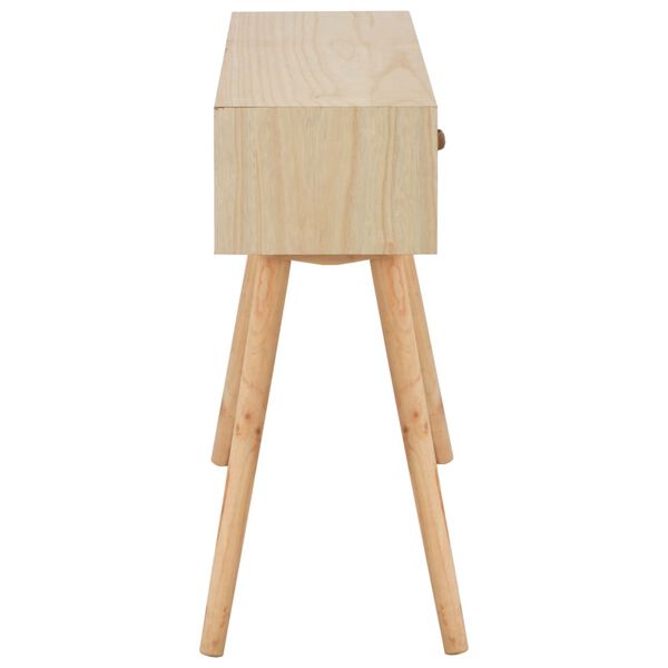 vidaXL コンソールテーブル 引き出し4点付き 110x30x75cm パイン無垢材