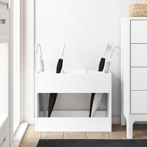 vidaXL 傘立て ストレージ付き ホワイト 65 x 24 x 50 cm エンジニアリングウッド