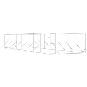 vidaXL 屋外用犬小屋 シルバー 4x16x2m 亜鉛メッキ鋼製