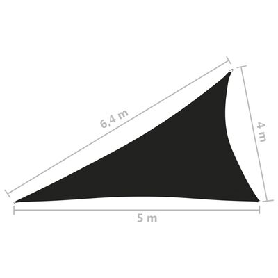 vidaXL サンシェードセイル 4x5x6.4m 三角形 オックスフォード生地 ブラック