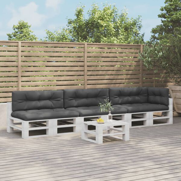 vidaXL パレットクッション 7点 アントラシート ファブリック