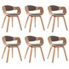 vidaXL ダイニングチェア 6点 トープ 曲げ木＆布製
