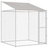 vidaXL 屋根付き犬用ケージ シルバー 200 x 200 x 258 cm スチールとPE