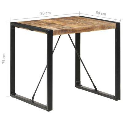 vidaXL ダイニングテーブル 80x80x75cm マンゴー無垢材 (粗目)