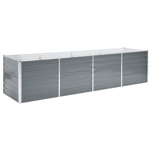 vidaXL ガーデンレイズドベッド 320x80x77cm 亜鉛メッキスチール グレー