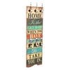 vidaXL 壁掛けコートラック フック6点付き 120x40cm「HOME IS」