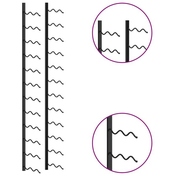 vidaXL 壁掛けワインラック 24本 ブラック 鉄製