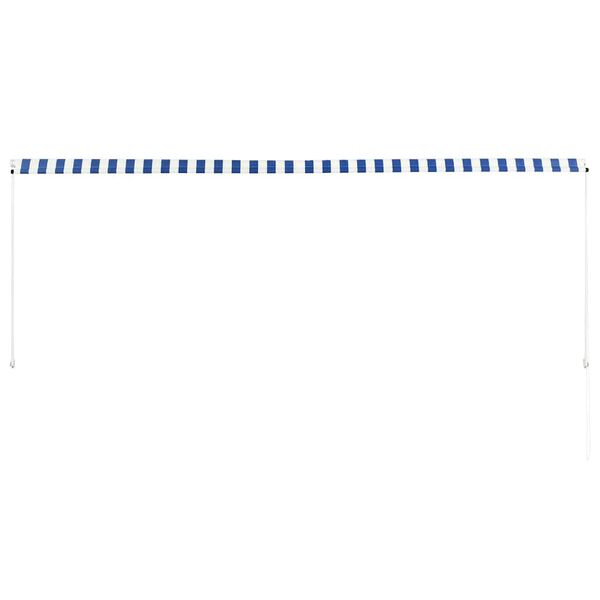 vidaXL 引き込み式オーニング 350x150cm ブルー＆ホワイト