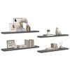 vidaXL フローティングウォールシェルフ 4点 ハイグロスグレー 120x23.5x3.8cm MDF