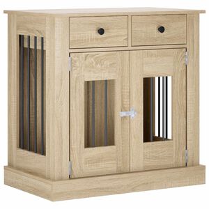 vidaXL ドッグクレート家具 ソノマオーク 80 x 47.5 x 80 cm エンジニアードウッド