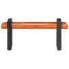 vidaXL ベンチ 120cm ブラック＆ブラウン 山羊本革製