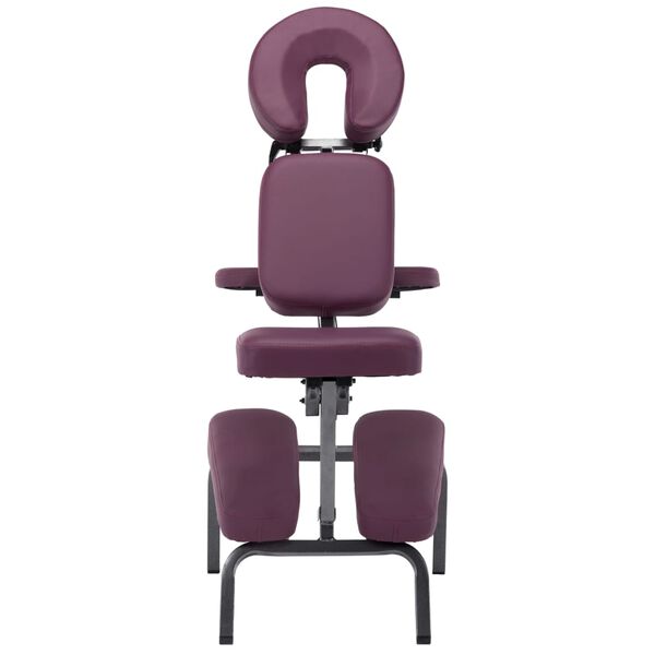 vidaXL マッサージチェア 合成皮革 バーガンディーレッド 122x81x48cm