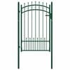 vidaXL フェンスゲート 杭付 スチール製 100 x 150 cm グリーン