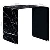 vidaXL コーヒーテーブル ブラック 大理石調 50x50x45cm 強化ガラス製
