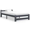 vidaXL ベッドフレーム ダークグレー パインウッド 無垢材 100x200cm