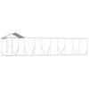 vidaXL 屋外犬小屋 屋根付き シルバー 10x2x2.5 m 亜鉛メッキ鋼製