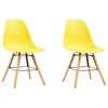 vidaXL ダイニングチェア 2点 イエロー プラスチック製