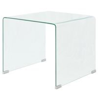 vidaXL コーヒーテーブル 49.5x50x45cm 強化ガラス製 クリア