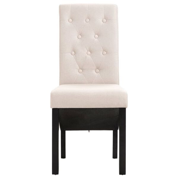 vidaXL ダイニングチェア 2点セット クリーム 布張り