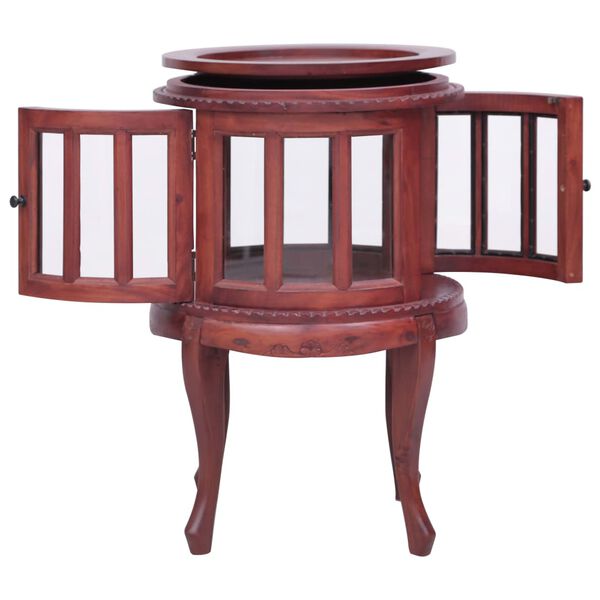 vidaXL ビトリンキャビネット ブラウン 50 x 50 x 76 cm マホガニー無垢材