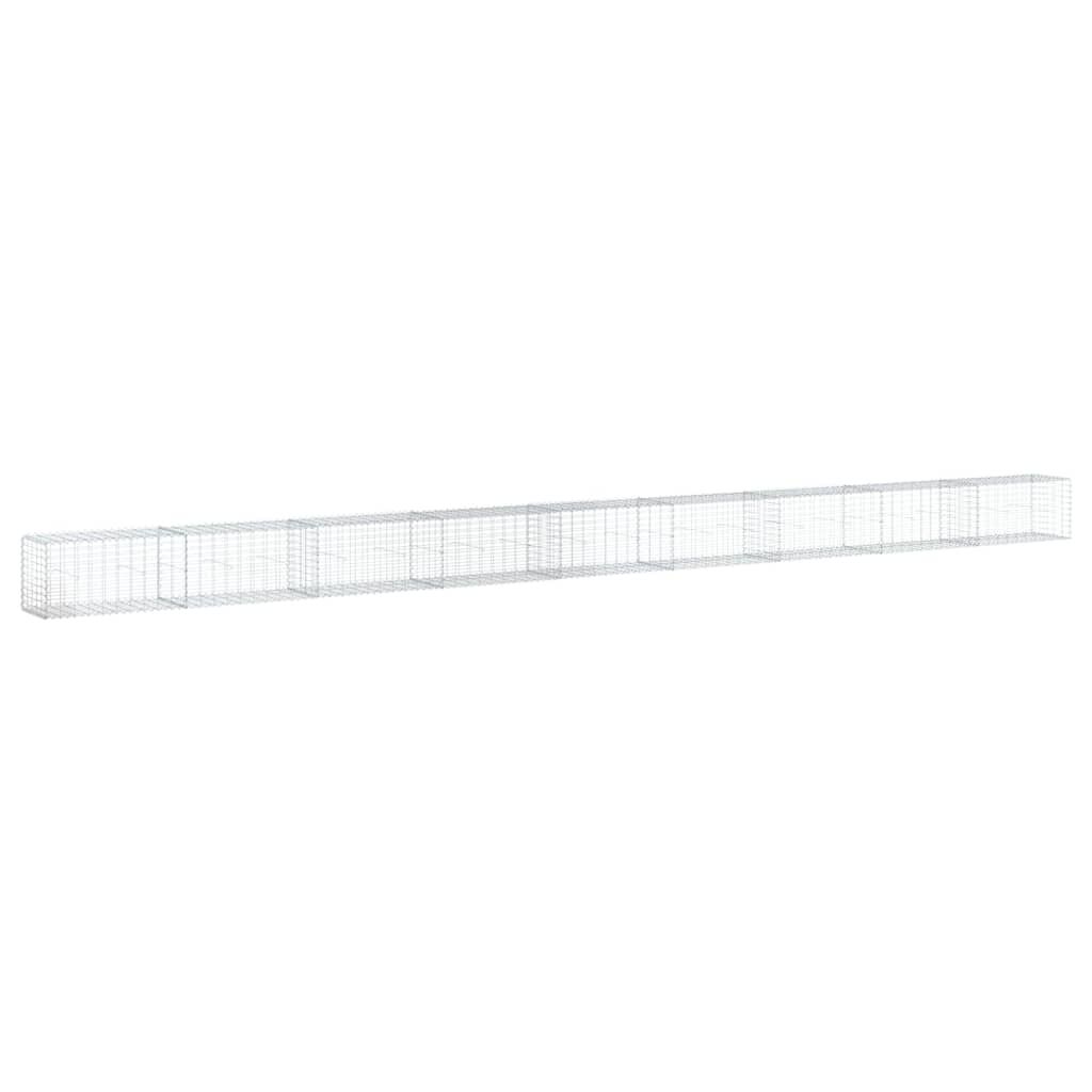 vidaXL 蛇籠バスケット カバー付き 900x50x50cm 亜鉛メッキ鉄