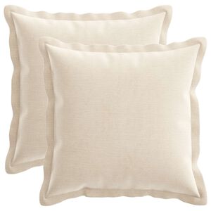 vidaXL クッションカバー 2 個 HOUTEN クリーム 40 x 40 cm シェニールファブリック
