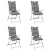 vidaXL ガーデンハイバックチェア クッション 4点 グレー 120x50x7 cm ファブリック