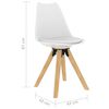 vidaXL ダイニングチェア 4点 ホワイト PP＆ブナ無垢材