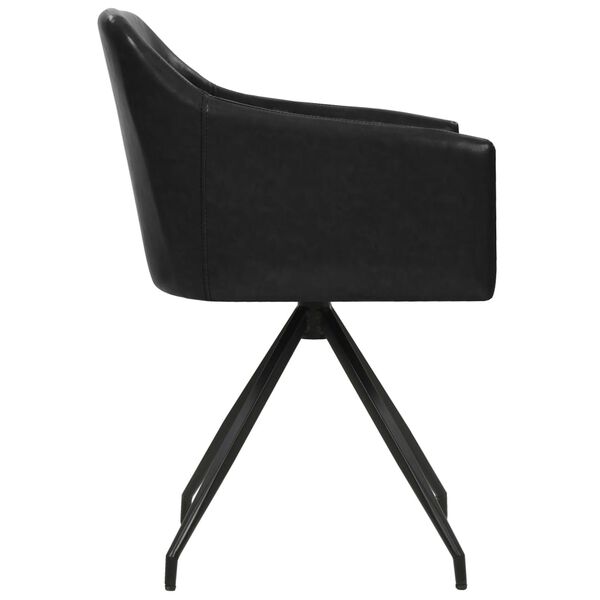 vidaXL 回転ダイニングチェア 2点 合成皮革製 ブラック