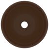 vidaXL ラグジュアリー 洗面器 丸型 マットダークブラウン 40x15cm セラミック製