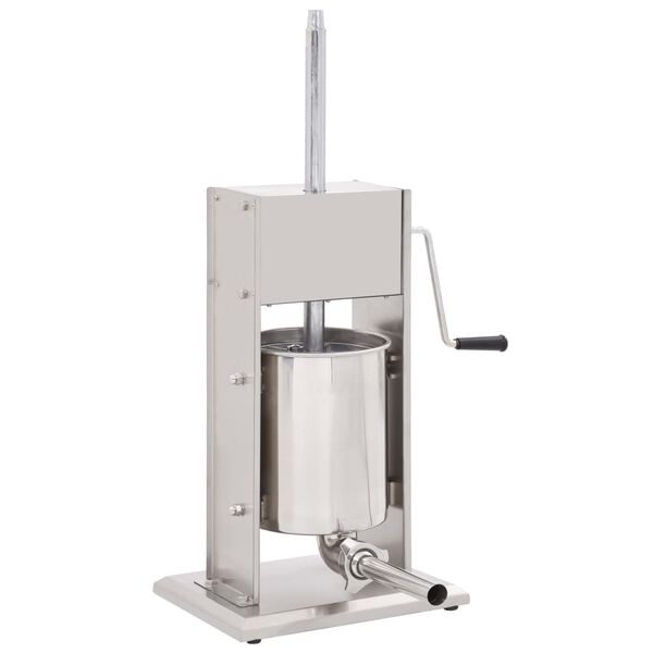 vidaXL 手動式 ソーセージメーカー シルバー 10L ステンレススチール製