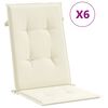 vidaXL ガーデンハイバックチェア クッション 6点 クリーム 120x50x3 cm ファブリック