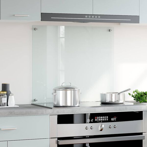 vidaXL キッチン用 汚れ防止板 透明 70x60cm 強化ガラス製