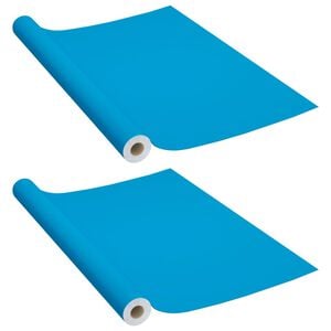 vidaXL 粘着式家具保護フィルム 2枚入り アズール 500x90cm PVC製