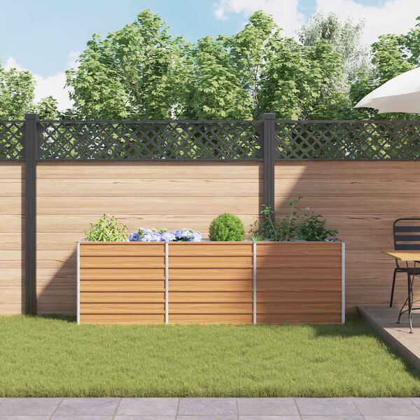 vidaXL ガーデンレイズドベッド 240x40x77 cm 亜鉛メッキ鋼製 シルバー