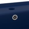 vidaXL 洗面器 角型 オーバーフロー付き マットダークブルー 41x41cm セラミック