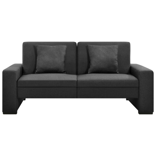 vidaXL ソファベッド ダークグレー 布製