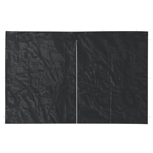 vidaXL パーティーテントサイドウォール 2点 ジッパー付き PE製 アントラシート