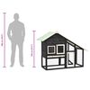 vidaXL うさぎ小屋 グレー＆ホワイト 140x63x120cm モミ無垢材