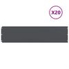 vidaXL 芝生エッジング 20枚入り アンスラサイト 25x103 cm 冷間圧延鋼