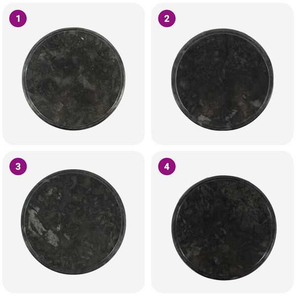 vidaXL テーブルトップ 直径 40 x 2.5 cm 大理石 ブラック