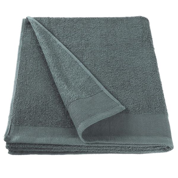 vidaXL シャワータオル 5点 コットン製 450gsm 70x140cm グリーン