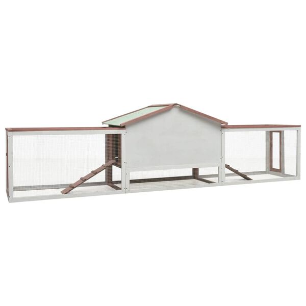 vidaXL うさぎ小屋 モカ 310x70x87 cm マツ＆モミ無垢材