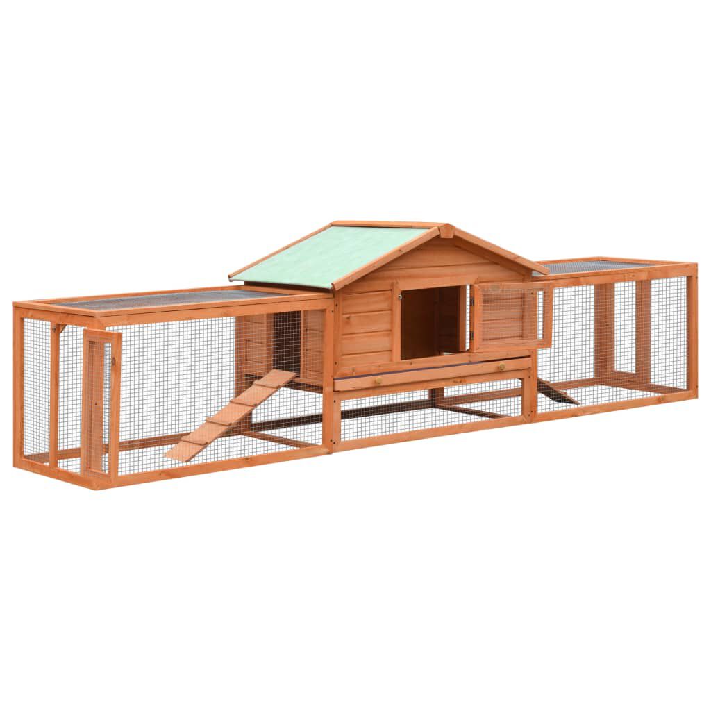 vidaXL うさぎ小屋 マツ＆モミ無垢材 310x70x87 cm | vidaXL.jp
