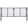 vidaXL メッシュガーデンゲート 亜鉛メッキ鋼 300x75 cm グレー
