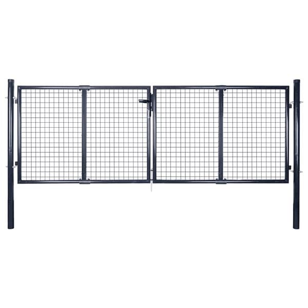 vidaXL メッシュガーデンゲート 亜鉛メッキ鋼 300x75 cm グレー