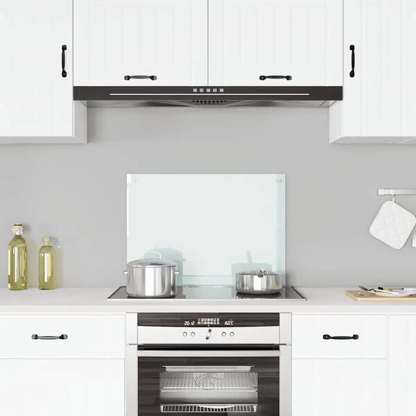 vidaXL キッチン用 汚れ防止板 ホワイト 70x50cm 強化ガラス製