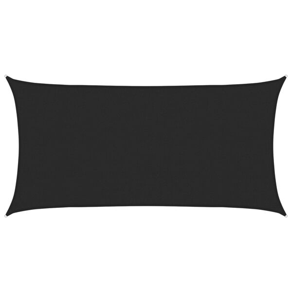 vidaXL サンシェードセイル 160g/m² ブラック 2.5x5m 高密度ポリエチレン