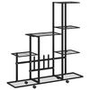 vidaXL フラワースタンド 94.5x25x92.5 cm ブラックメタル