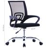 vidaXL オフィスチェア メッシュバックレスト付き ブラック 布製